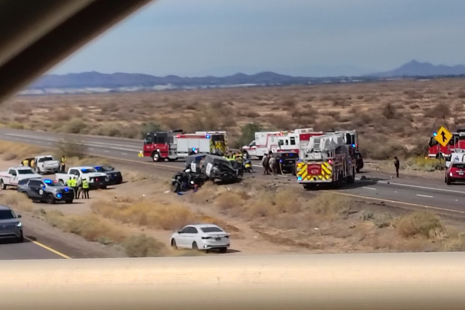 A view of a crash on Interstate 10 near Riggs Road on March 17, 2025. [Harley Impressions/Facebook]