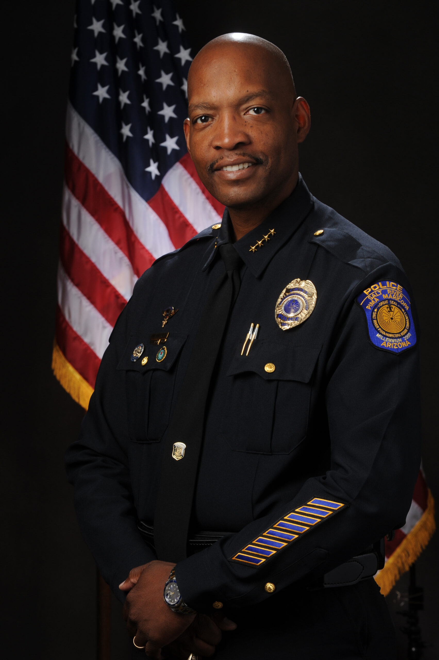 A photo of Chief Patrick Melvin during his tenure with the Salt River Pima-Maricopa Indian Community Police Department. [Courtesy Patrick Melvin]