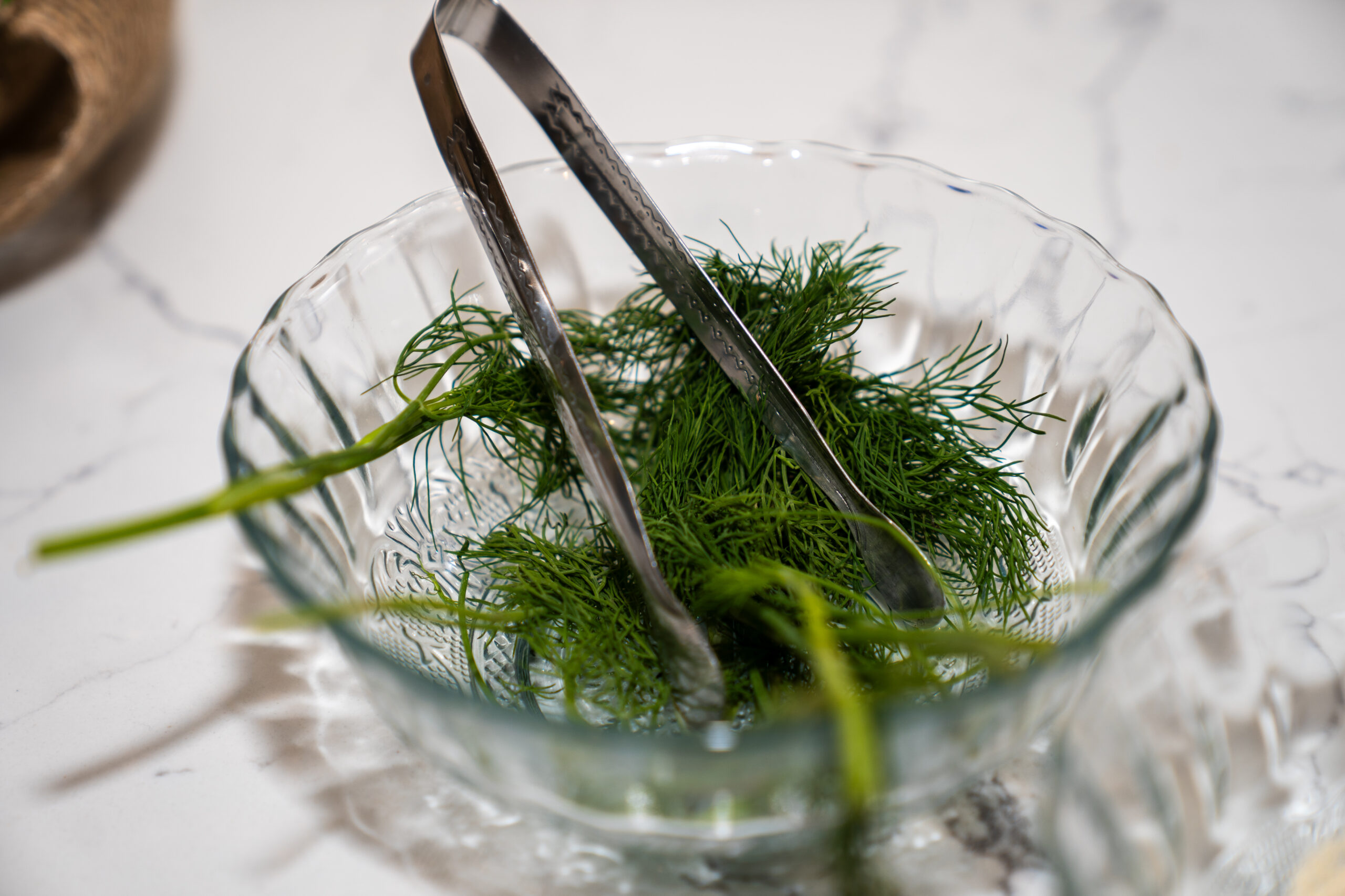 Fresh dill sits on the counter of Rancho El Dorado residents and Harvest & Brine Pickle Company owners Melissa and Robert Whan on July 18, 2025. [David Iversen]
