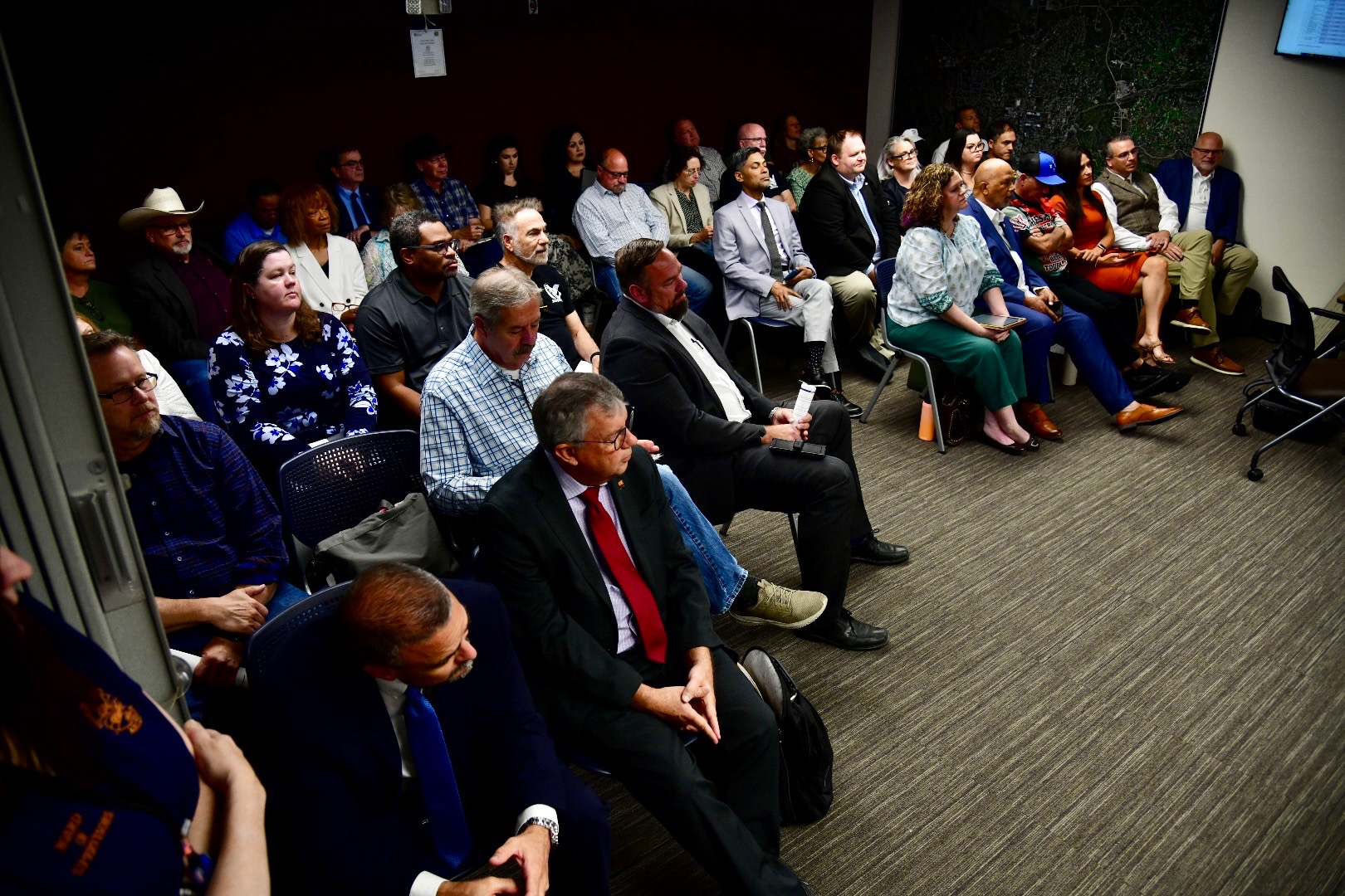 PAYSON -- Maricopa lobbyists await the state transportation board's vote. June 20, 2025. [Monica D. Spencer]