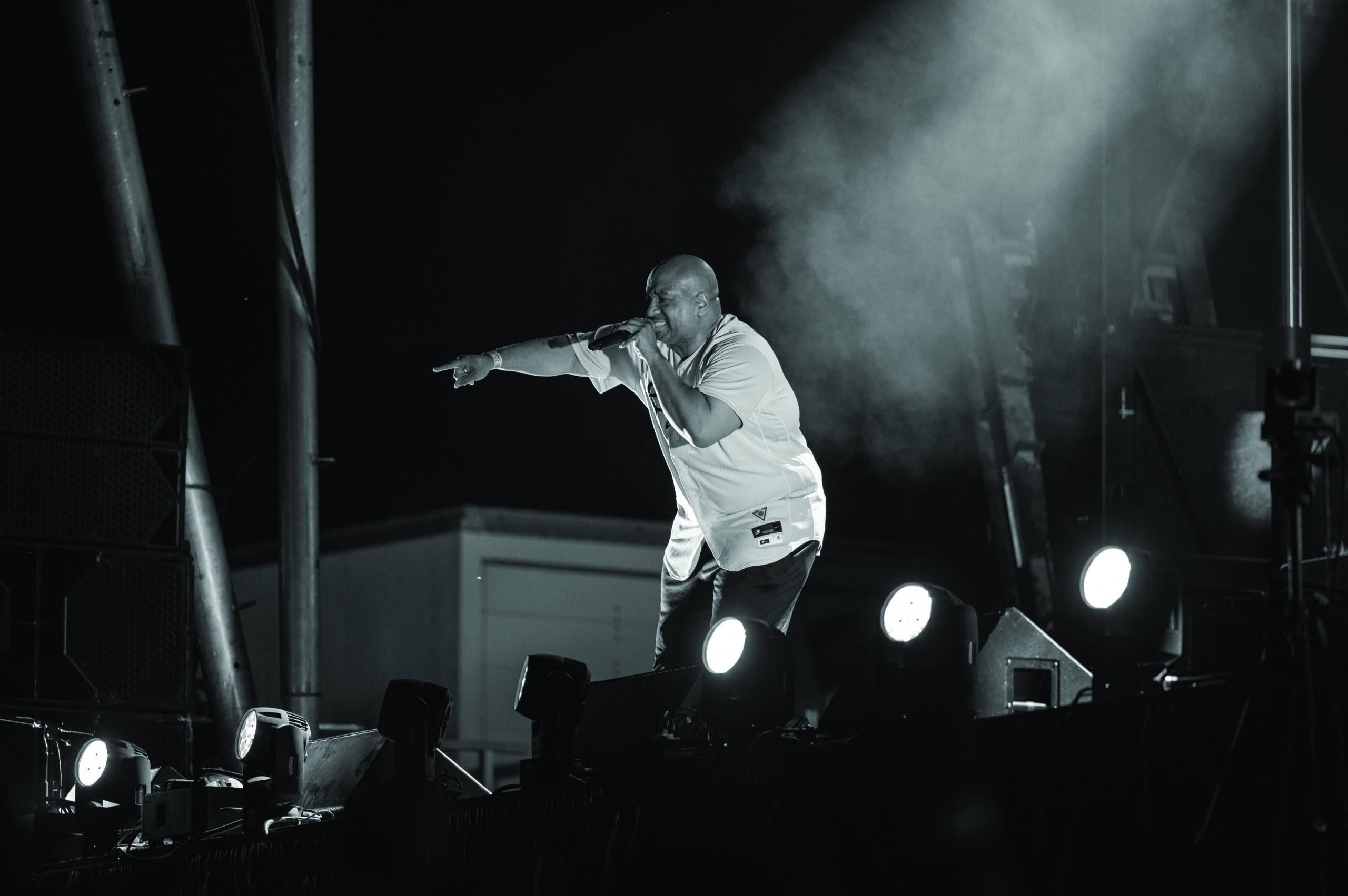 Young MC works the crowd up at the Wild West Music Fest at Copper Sky Park. [Bryan Mordt]