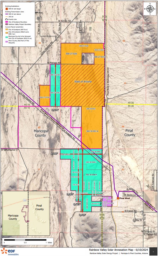 An illustrated map shows Goodyear's city limits. [Courtesy City of Goodyear]