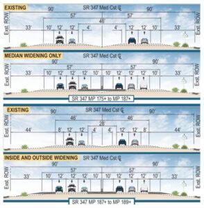 An illustration of widening plans for State Route 347. [Arizona Department of Transportation]