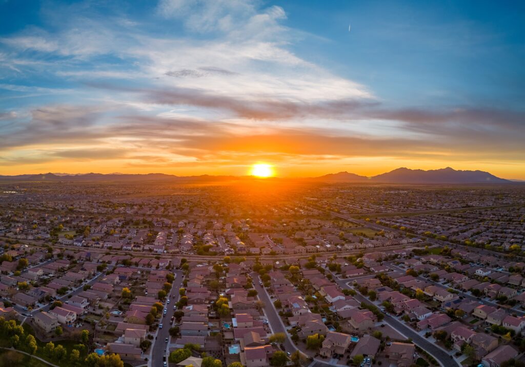 Homes fill a Maricopa neighborhood in this file photo. A new MoneyLion study ranked Maricopa No. 33 among America’s fastest-growing suburbs. [Bryan Mordt]