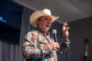 Sheriff Ross Teeple speaks during a City of Maricopa Republican Club meeting at Calvary Chapel on May 23, 2026. [Monica D. Spencer]