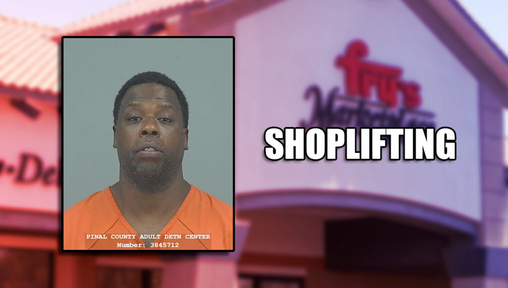 Maricopa police arrested Leonard Burton, 43, on suspicion of shoplifting, assault and endangerment on Sept. 5, 2026. [Pinal County Sheriff's Office]