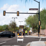 A view of construction on the new traffic lights at Desert Greens Drive and Smith-Enke Road on Oct. 12, 2026. [Monica D. Spencer]
