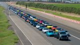 Nissan Z cars line up at the Arizona Testing Center in Stanfield on Sept. 26, 2026. [Chris Voyles]