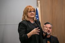 Tena Dugan speaks at an Arizona Republican Assembly event on Jan. 27, 2026. [Monica D. Spencer]