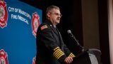 Fire Chief Brad Pitassi speaks during the department's annual awards banquet at Harrah's Ak-Chin Casino on Feb. 21, 2026. [Monica D. Spencer]