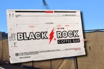 May 2026 sign renderings for Black Rock Coffee Bar overlay a file photo of construction at Edison Pointe, near the John Wayne Parkway site where the coffee shop would be built if approved. [City of Maricopa/Elias Weiss]