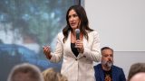 Councilmember AnnaMarie Knorr speaks during InMaricopa's city council candidate forum at Maricopa Library and Cultural Center on June 25, 2026. [Kaydence Shipman]