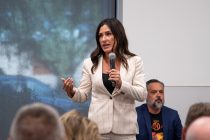 Councilmember AnnaMarie Knorr speaks during InMaricopa's city council candidate forum at Maricopa Library and Cultural Center on June 25, 2026. [Kaydence Shipman]