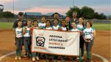 Members of Maricopa Little League girls 12U All-Star softball team celebrate their District 4 win on June 16, 2026. [Maricopa Little League]