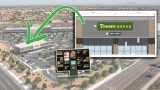 A graphic showing Panera Bread's location on the northeast corner of John Wayne Parkway and Honeycutt Avenue with images from a sign design drawing. [City of Maricopa]