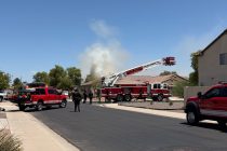 Crews respond to a house fire at a Glennwilde home on Aug. 1, 2026. [Donna Kent]
