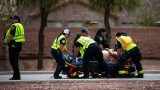 Medics treat an injured motorcyclist on John Wayne Parkway near Cobblestone Farms Drive on Sept. 16, 2026. [Monica D. Spencer]