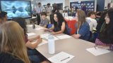 Rep. Teresa Martinez speaks with students at Desert Sunrise High School during the school's recognition of Constitution Week on Sept. 18, 2026. [MUSD}
