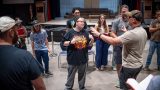 Broadway Maricopa Director Marcus Ellsworth gives direction to the cast members of upcoming production "A Murder at the Haunted Manor," including Shiloh Klimke, on Sept. 22, 2026. [Monica D. Spencer]