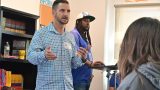 Joshua Johnson shares his drug abuse story with a class at Leading Edge Academy on Oct. 29, 2026. [Karen Bartunek]