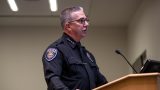 Maricopa Police Chief Mark Goodman speaks to Maricopa City Council while presenting his department's annual report on April 7, 2026. [Monica D. Spencer]