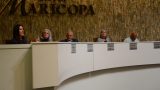 Maricopa City Councilmembers speak during a meeting in city hall on Oct. 20, 2026. [Jordan Gerard]